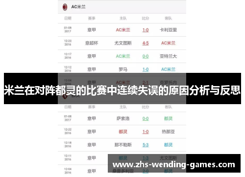 米兰在对阵都灵的比赛中连续失误的原因分析与反思