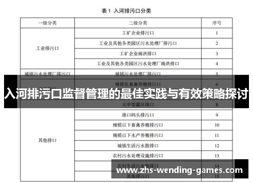 入河排污口监督管理的最佳实践与有效策略探讨