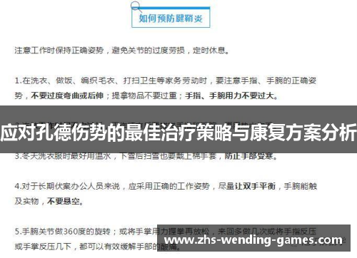 应对孔德伤势的最佳治疗策略与康复方案分析 应对孔德伤势的最佳治疗策略与康复方案分析