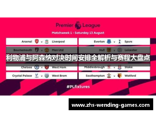 利物浦与阿森纳对决时间安排全解析与赛程大盘点 利物浦与阿森纳对决时间安排全解析与赛程大盘点